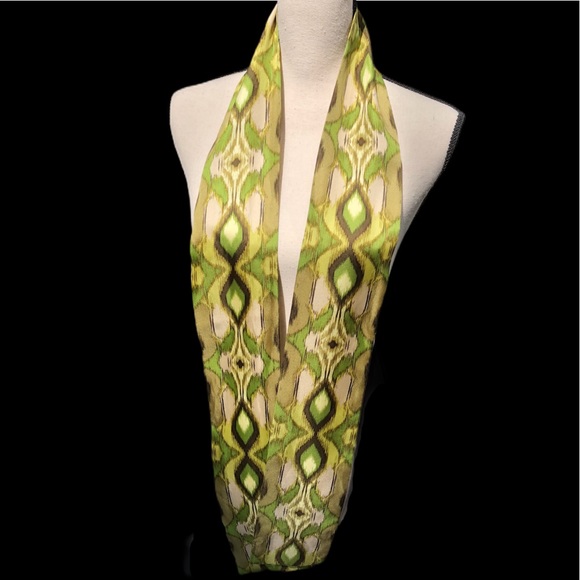 Long Green Ikat Scarf - Picture 4 of 8